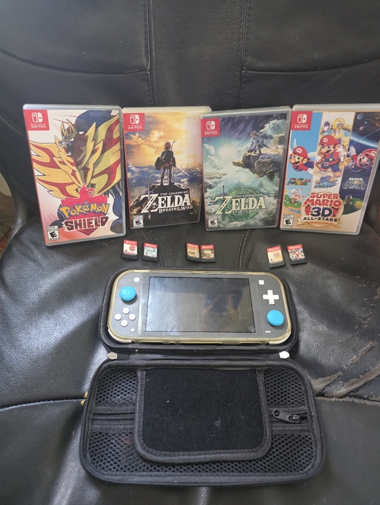 Nintendo Switch Other - Nintendo Switch Lite Grey W Games & Case, Charger Zelda, Pokémon, Mario 3d